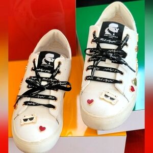 💥 KARL LAGERFELD  Women  White Sneakers  CATE PINS 💥